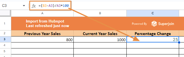 Calculating Percentage Change