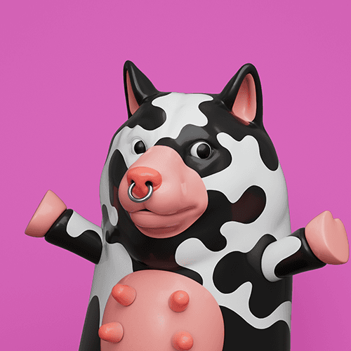 Shiba Inu black & white cow