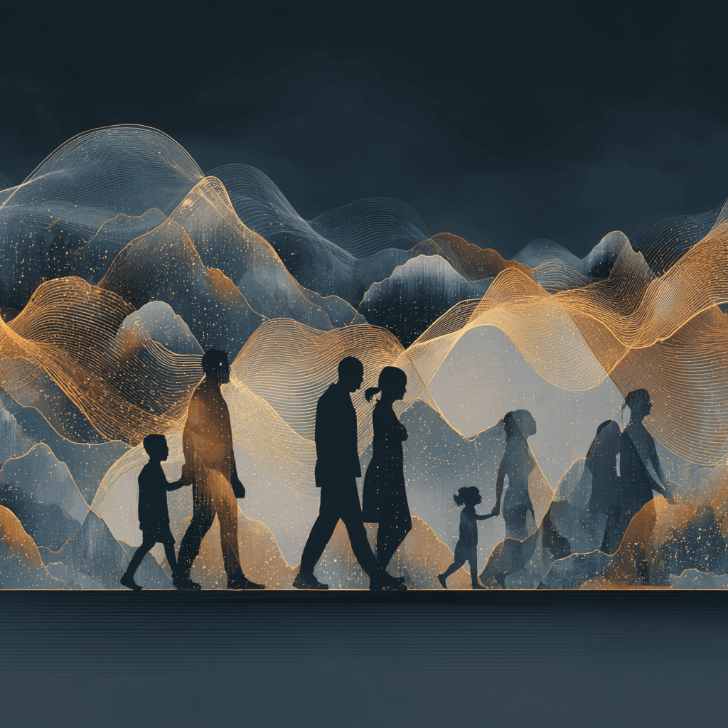 Anonymous human silhouette with subtle signals linking endocrine regions, representing hormone balance and whole body regulation.