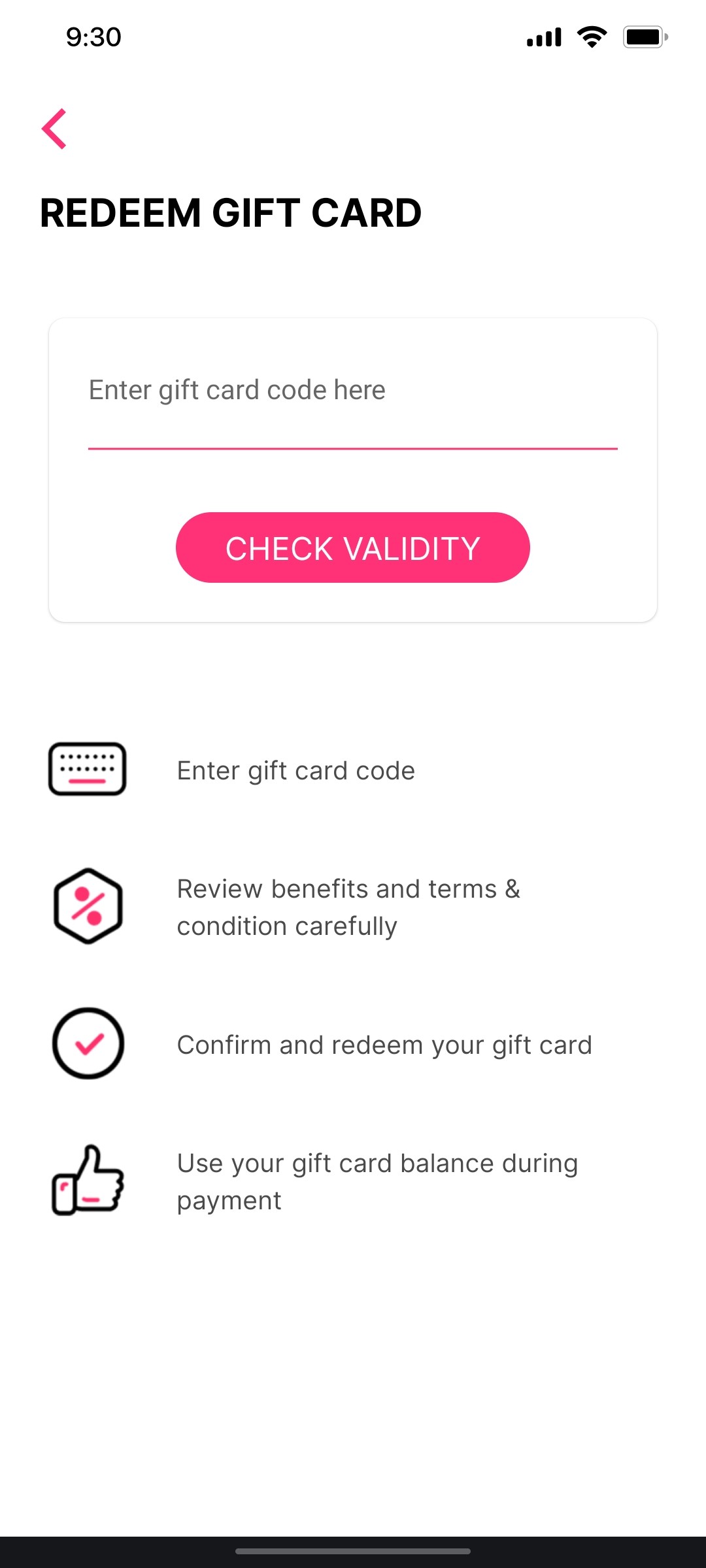 Cult.fit App Redeem Gift Card Screen