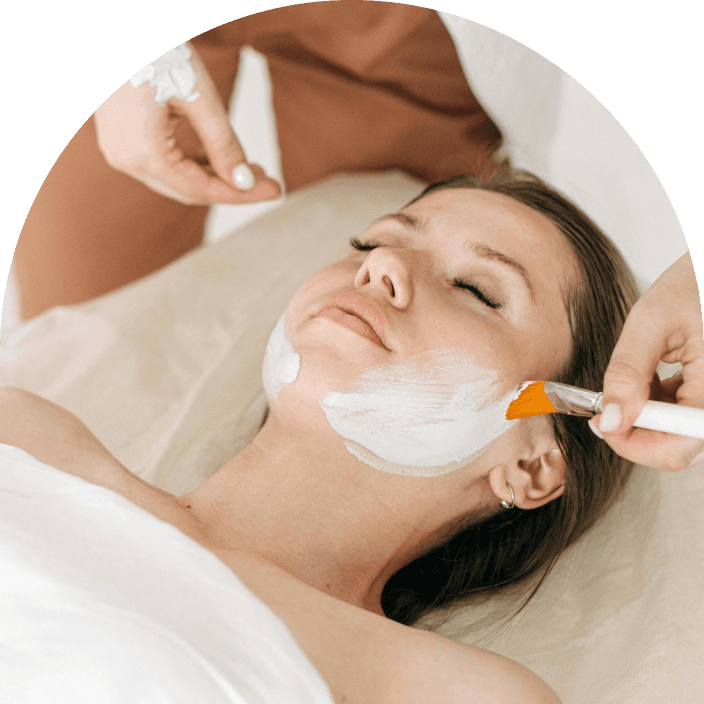 Woman receiving a spa facial