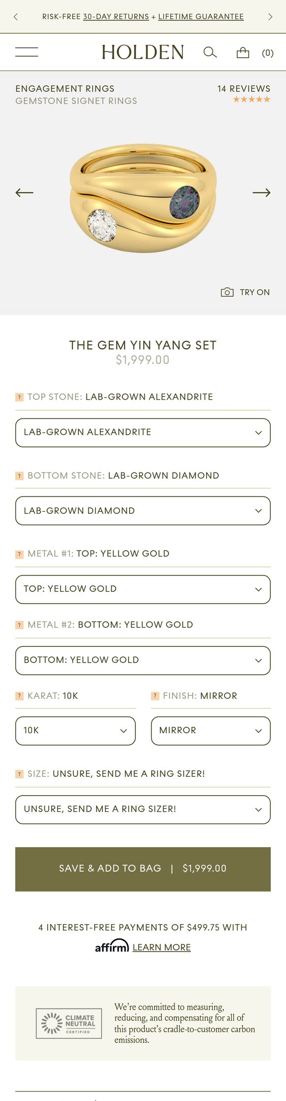 Jewelry product options include: ring for The Gem Yin Yang Mixed Metal & Diamond/Gem Wedding Band Set from Holden.