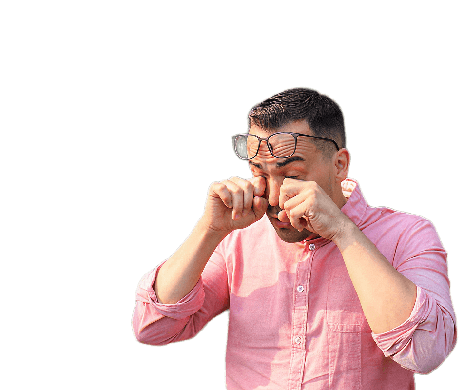 man with Cough, cold, sinus 