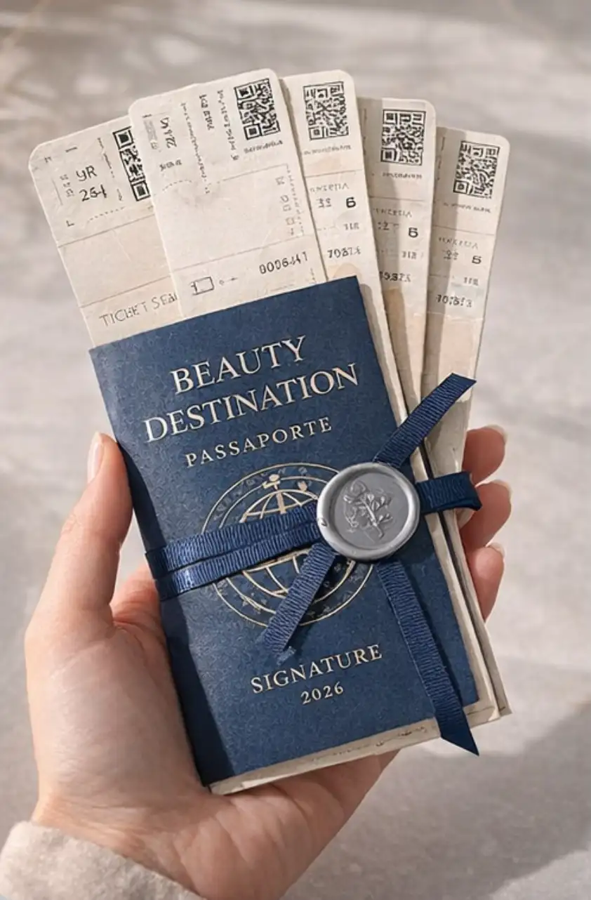 segurando o passaporte