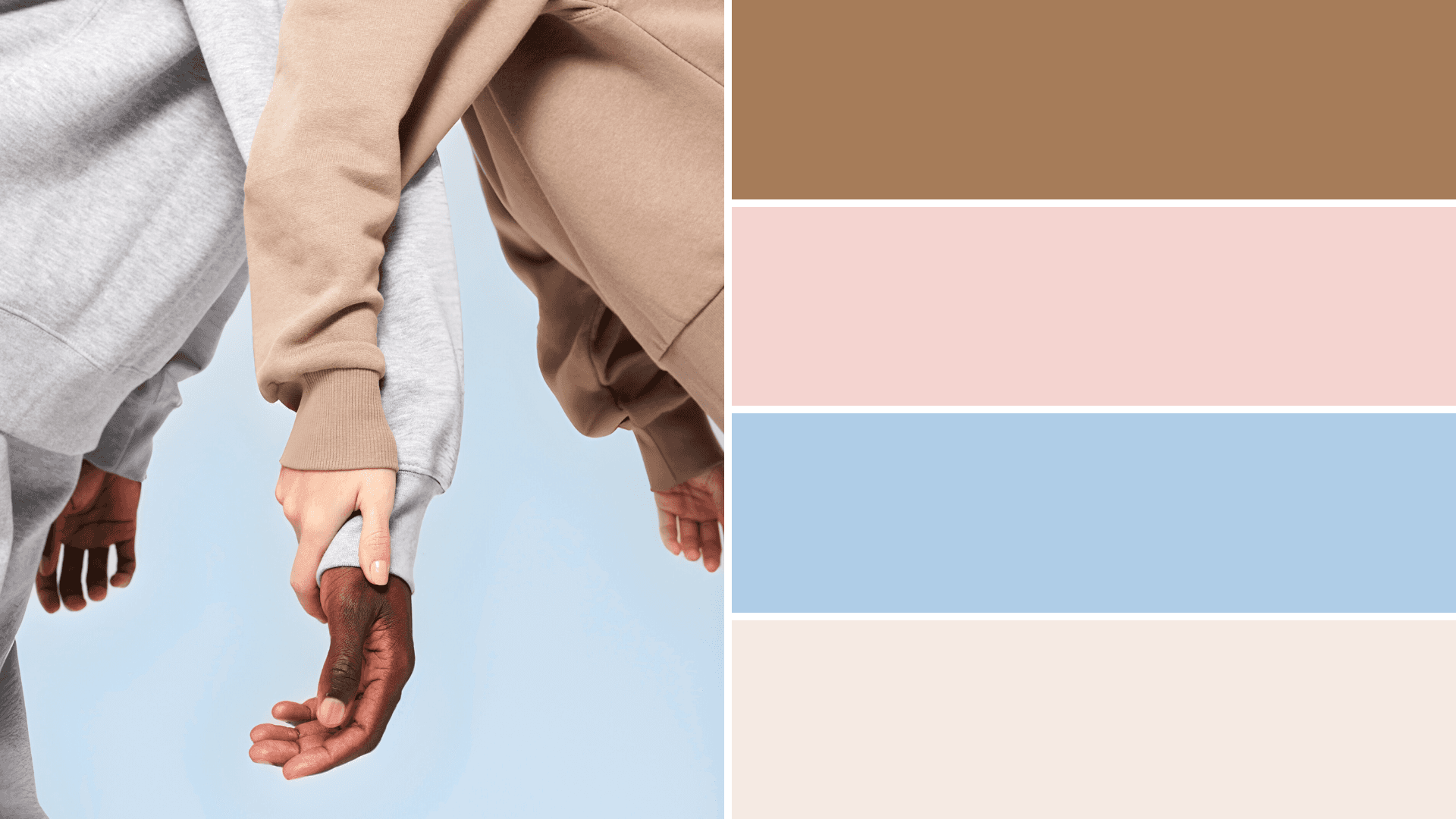 Earthy Comfort: Mocha, Pastel Pink & Sky email design color palette