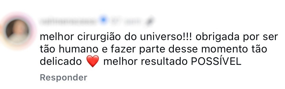 Print de depoimento de paciente