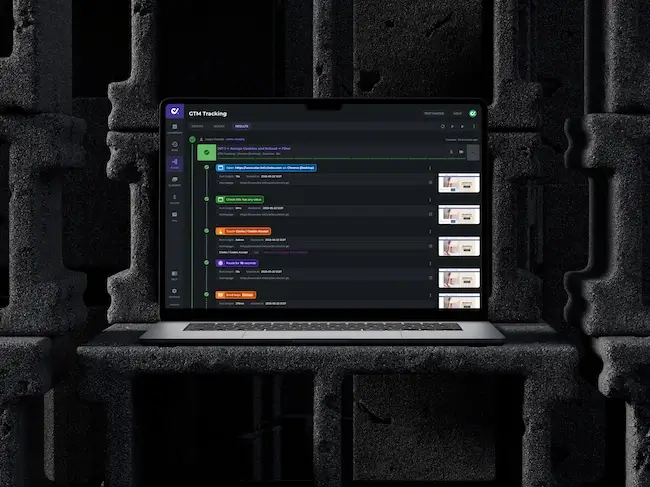 Laptop displaying DoesQA test results view