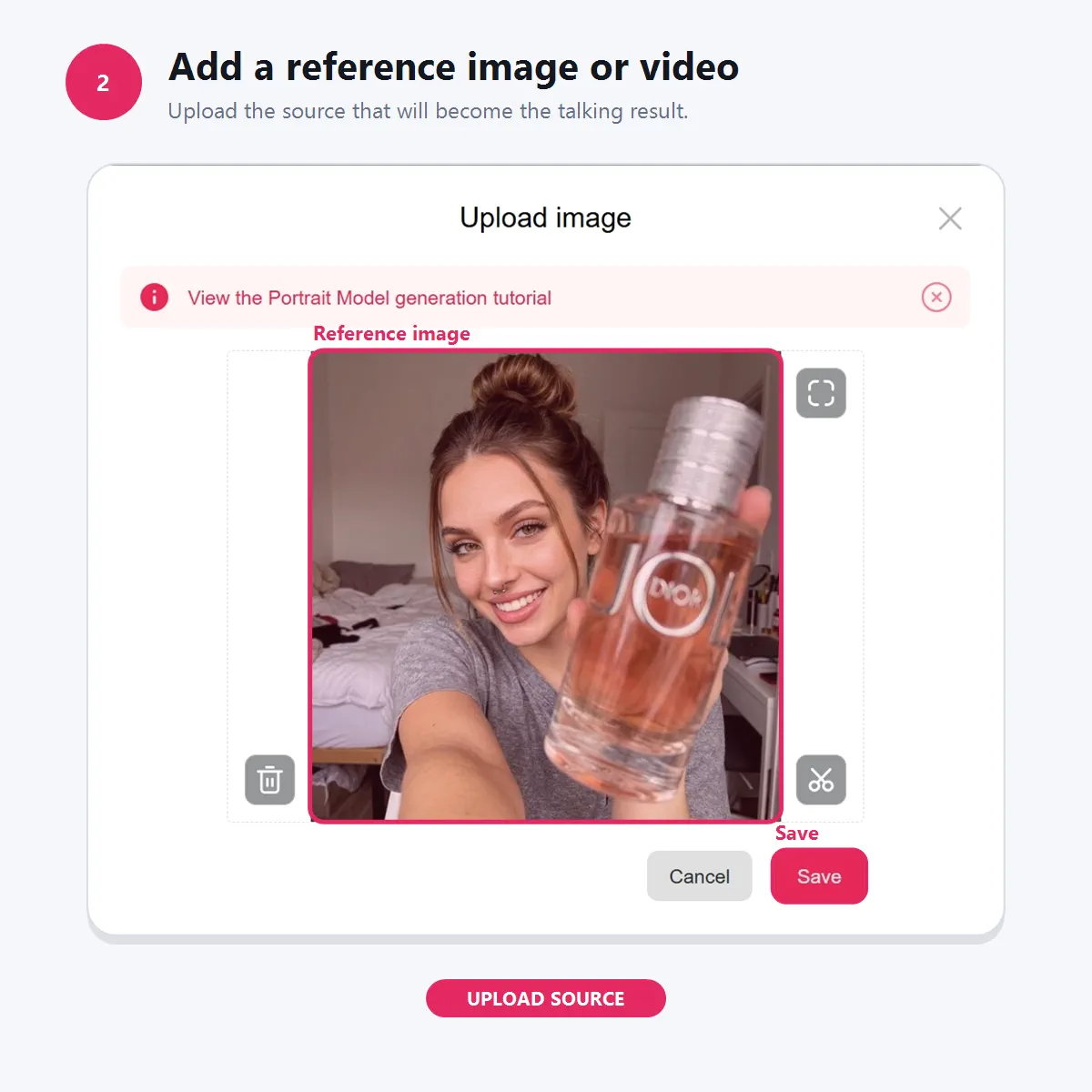 Step 2: Add your reference image or video