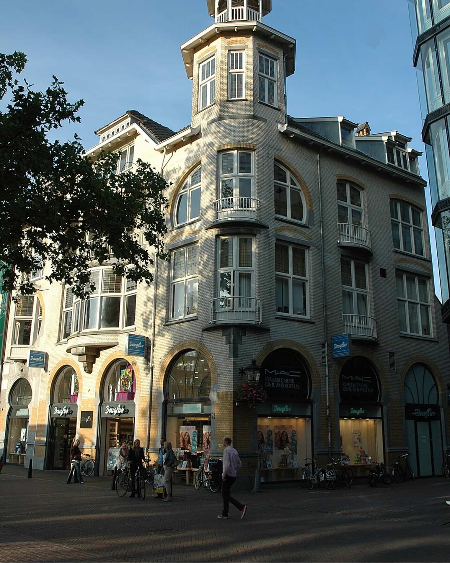 Outside the front of the building