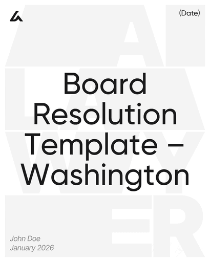Board Resolution Template – Washington