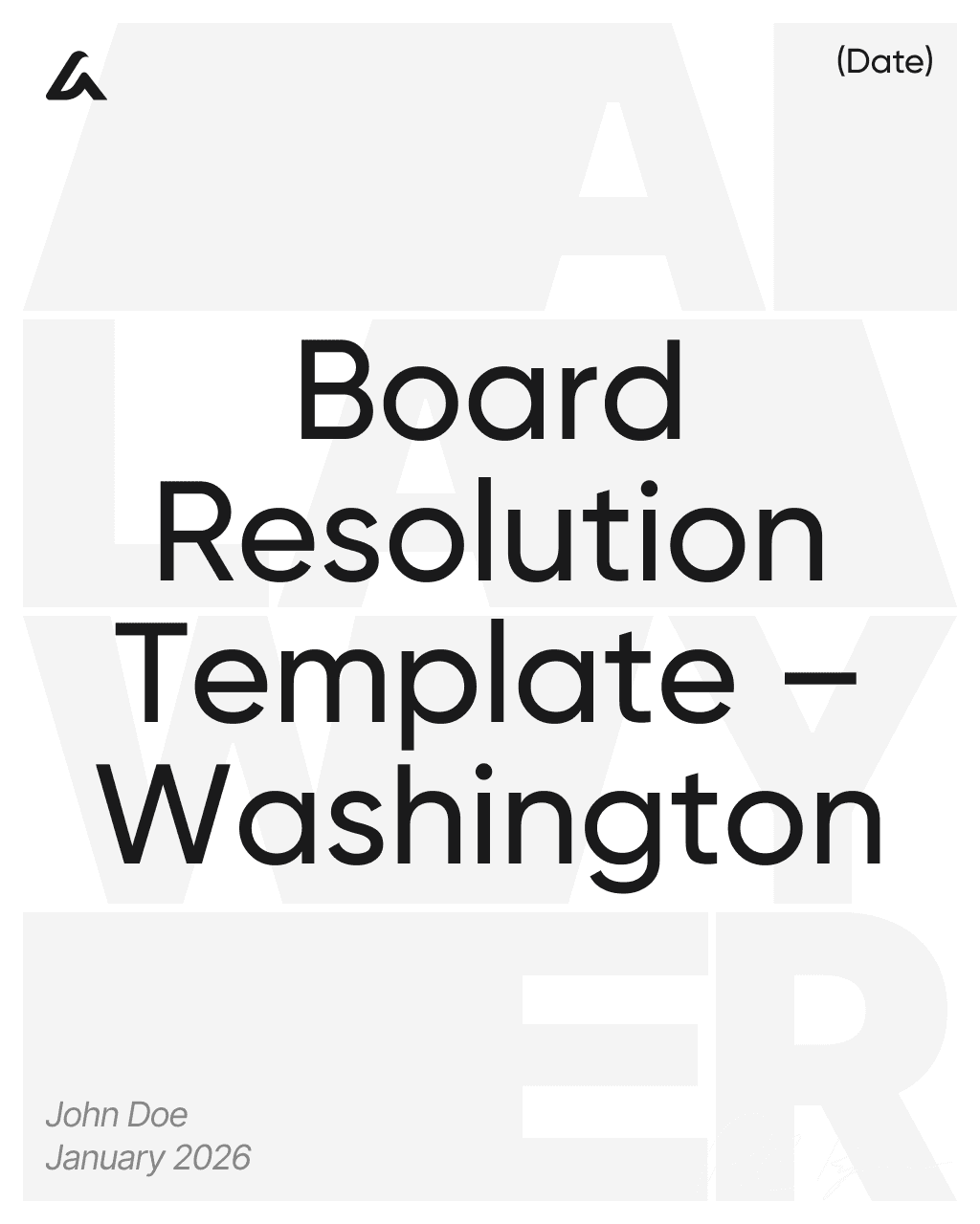 Board Resolution Template – Washington