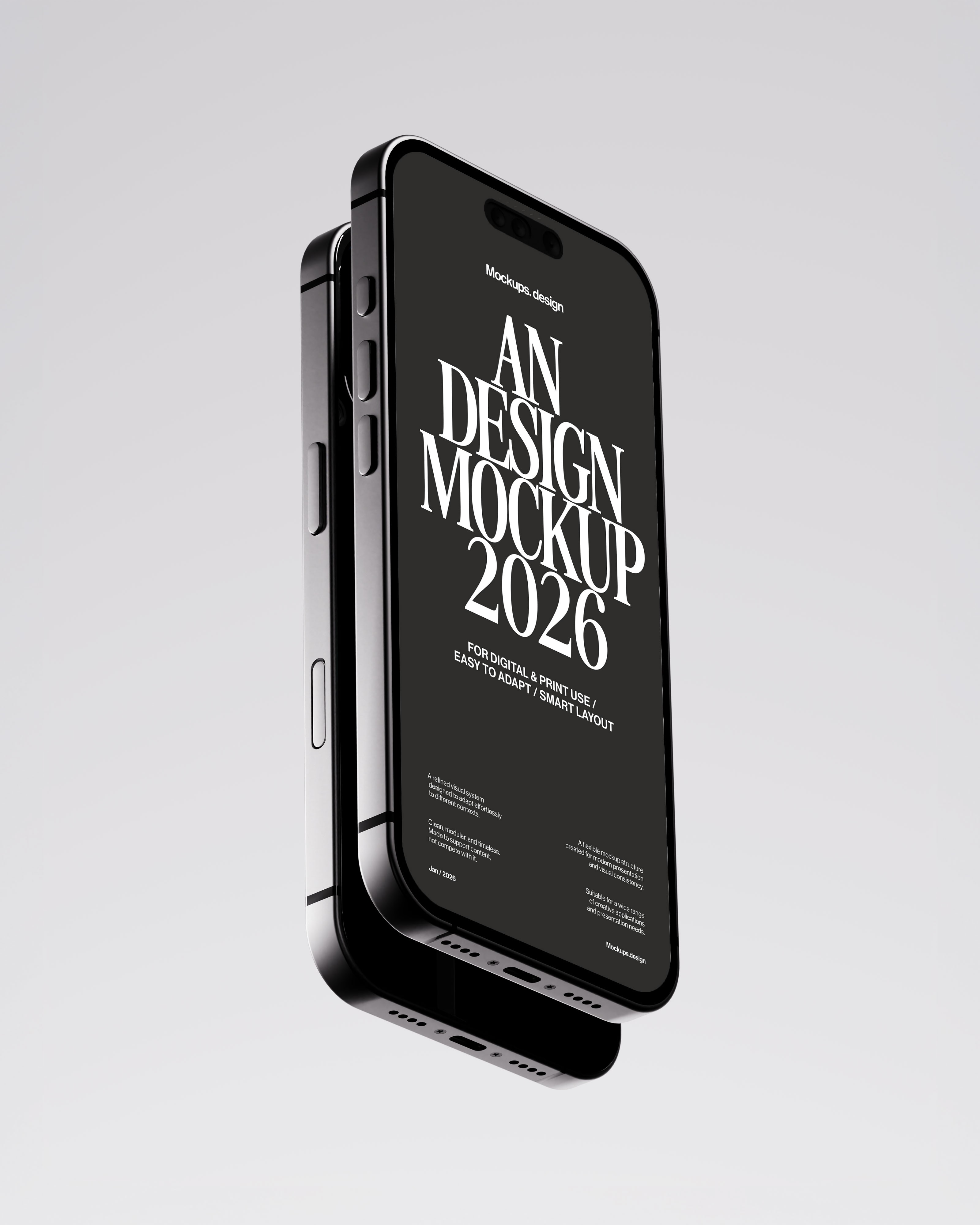 iPhone mockup on minimal clean background, realistic display