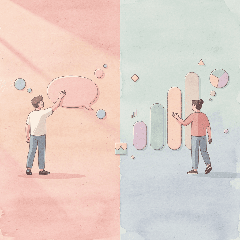  Split scene illustration showing Persian and Arabic language differences