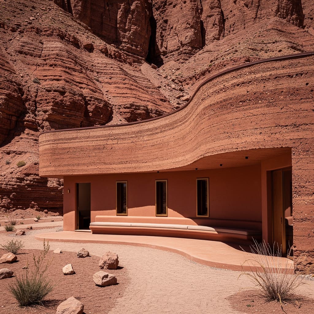  Narrow winding canyon with smooth red and orange sandstone walls
