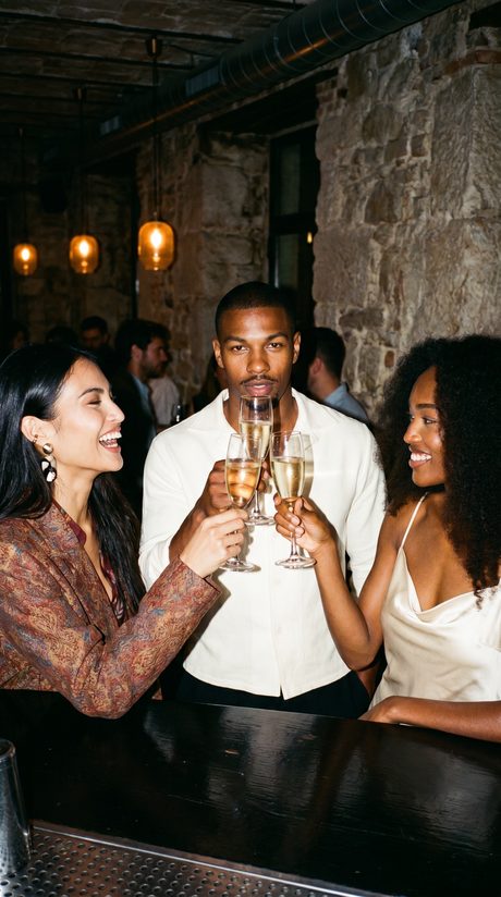 Friends toasting with champagne