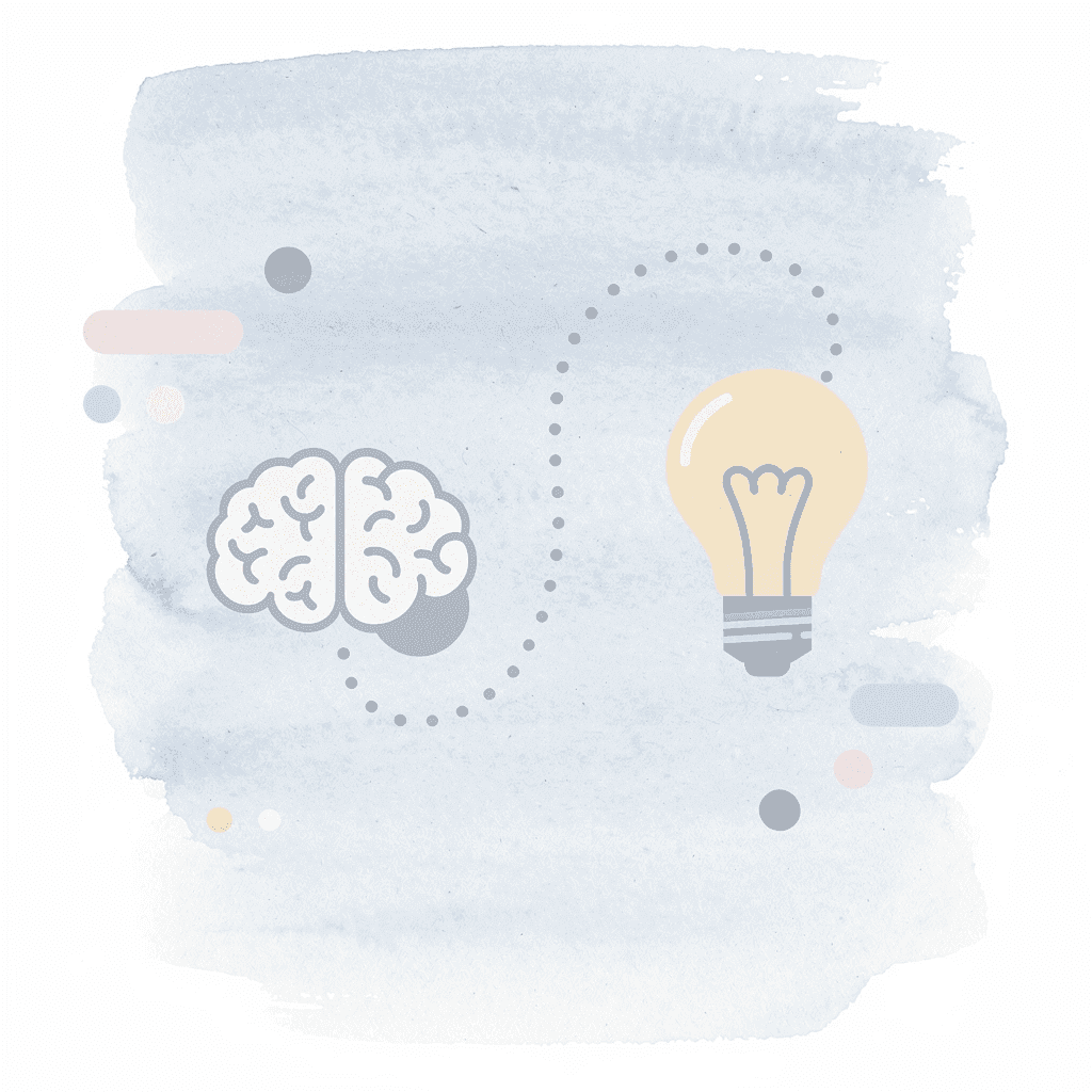 Icons showing transformation from generic questioning to targeted analysis