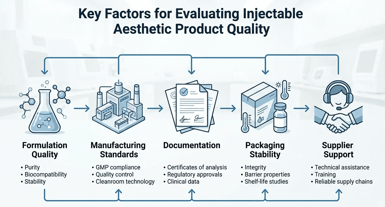 Key factors for evaluating injectable aesthetic product quality