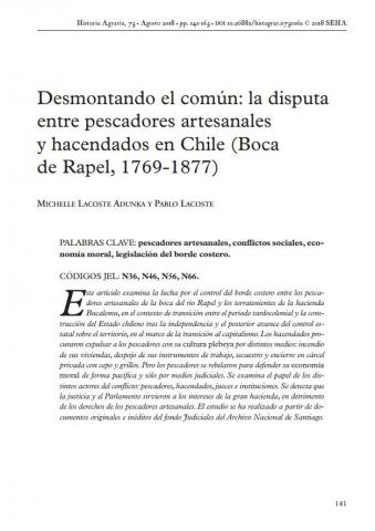 Desmontando el común: la disputa entre pescadores artesanales y hacendados en Chile (Boca de Rapel, 1769-1877)