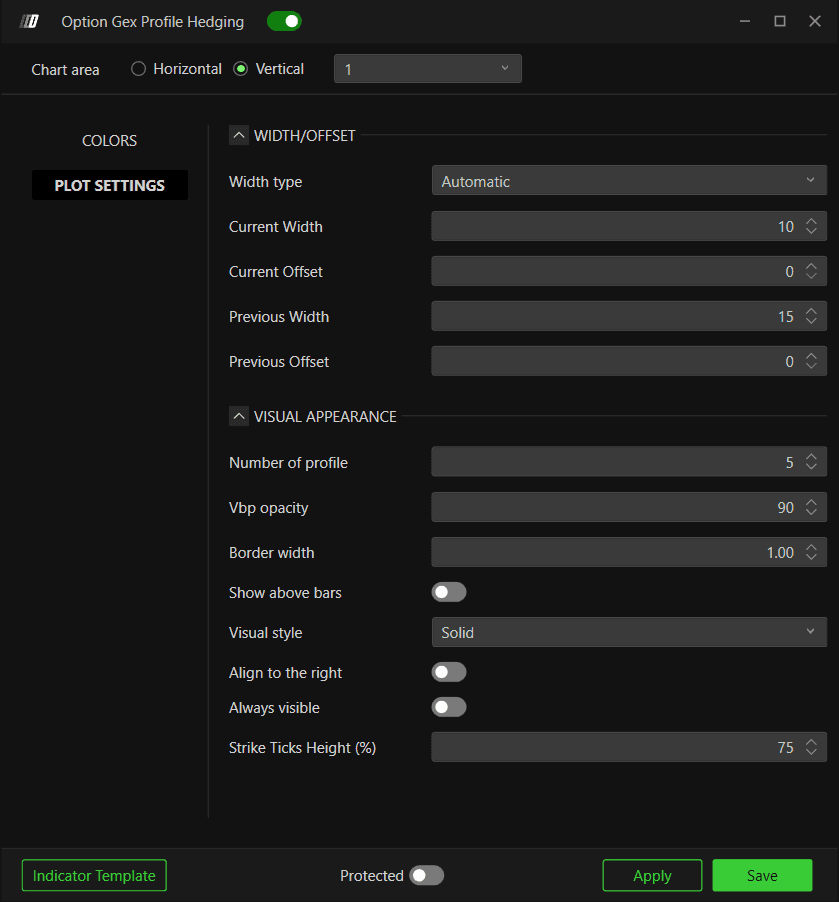 Option GEX Profile Hedging: Plot Settings