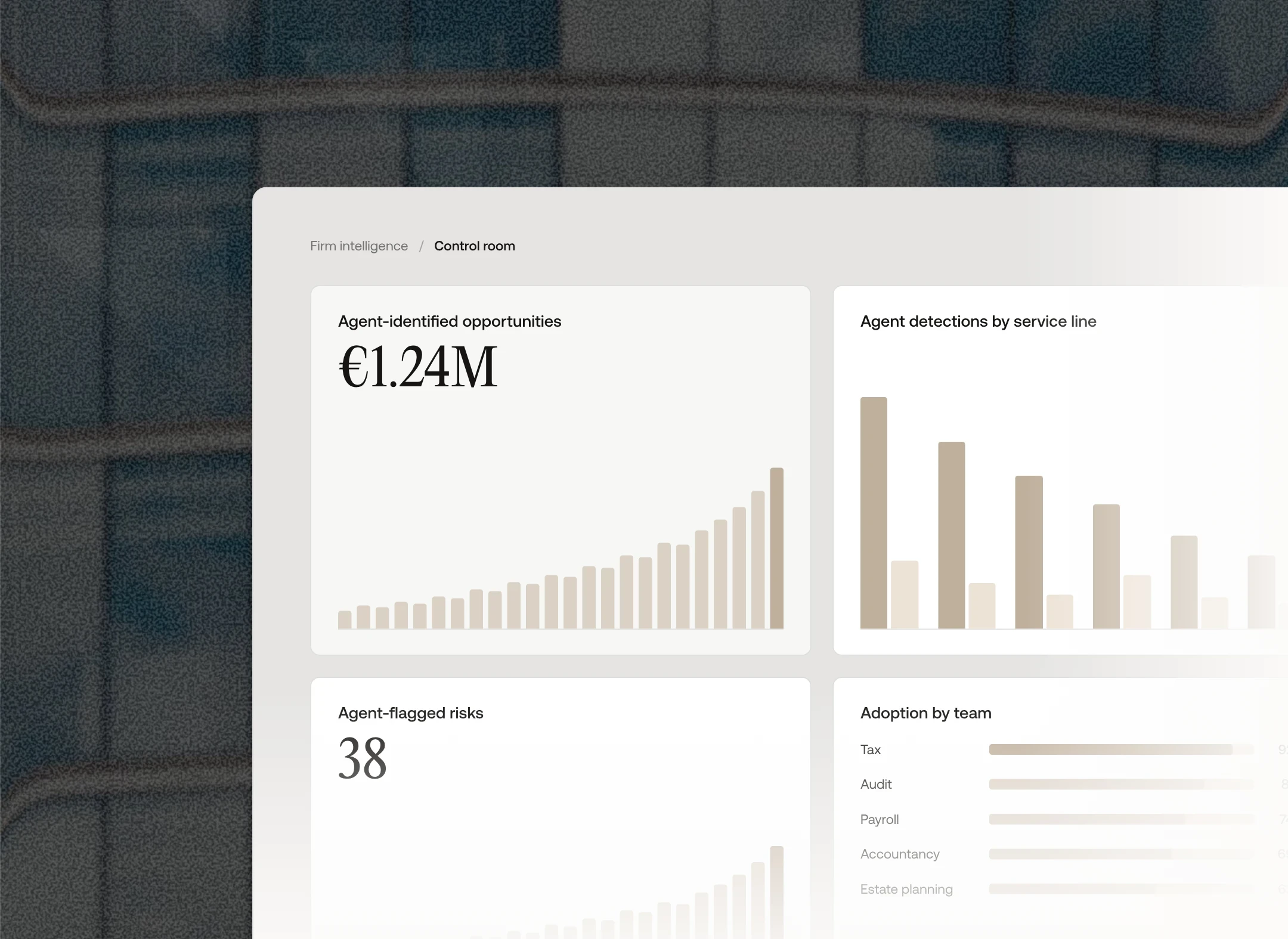 Ravical-Control room - See exactly what AI does for your firm.