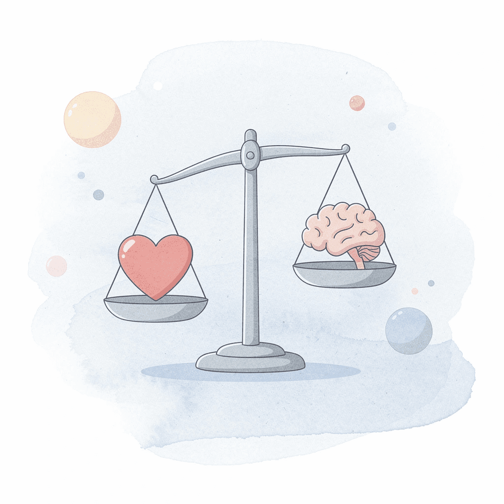 Balance scale icon comparing traditional struggle-based learning versus fun-based learning