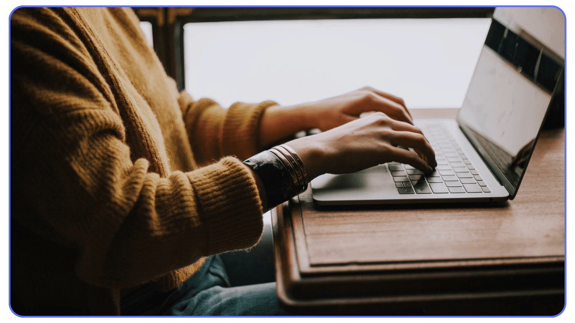 Person working with laptop