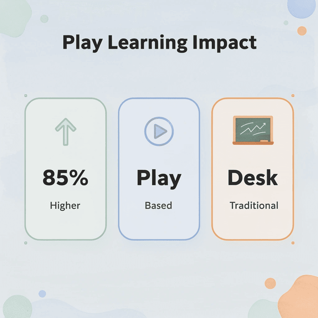  Statistics showing 85% higher engagement with play-based learning