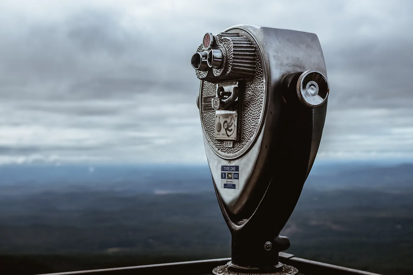 close up of a coin-operated telescope