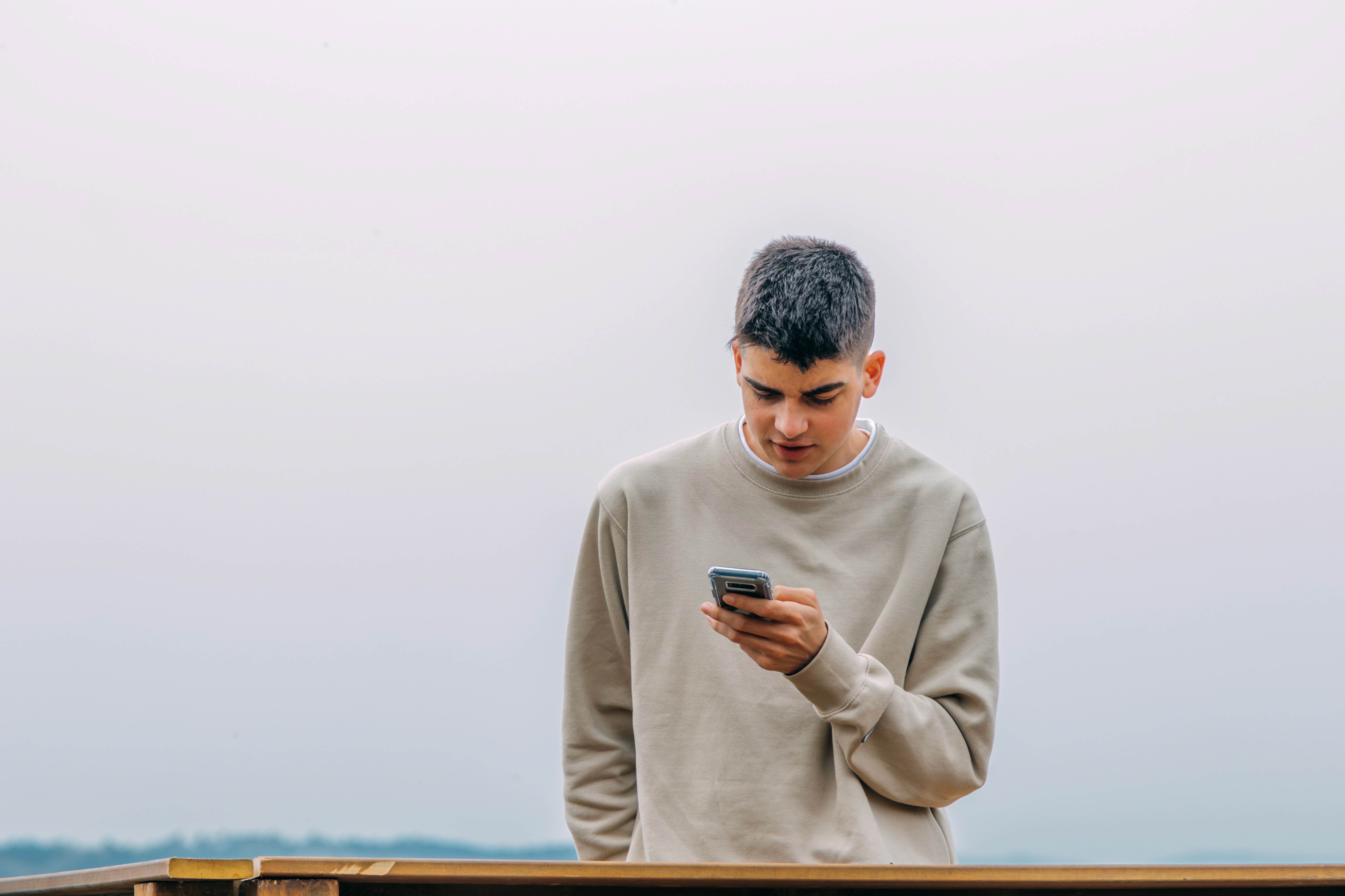 A person using his phone