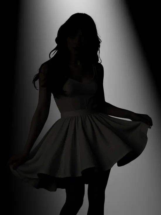 Off-shoulder curves created using silhouette maker