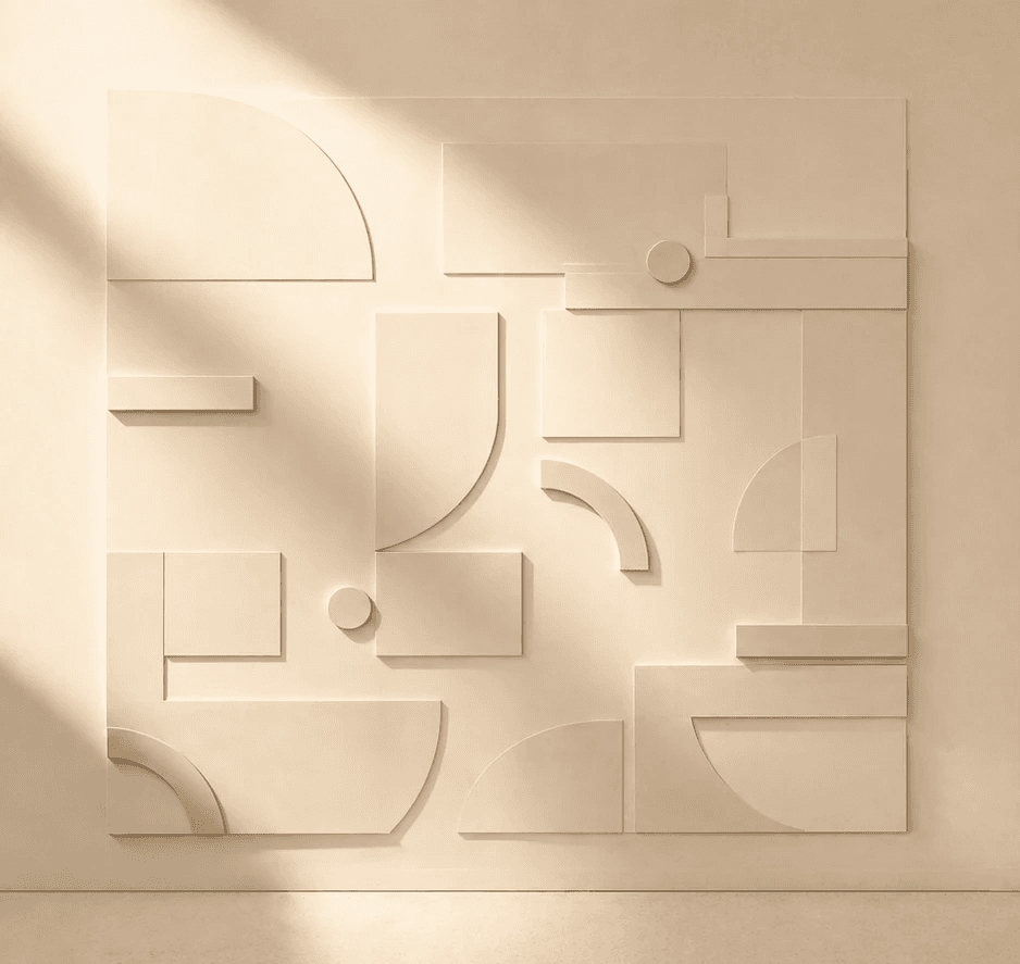 abstrakter Wandgestaltung mit geometrischen Formen