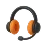 Black and orange headset with microphone