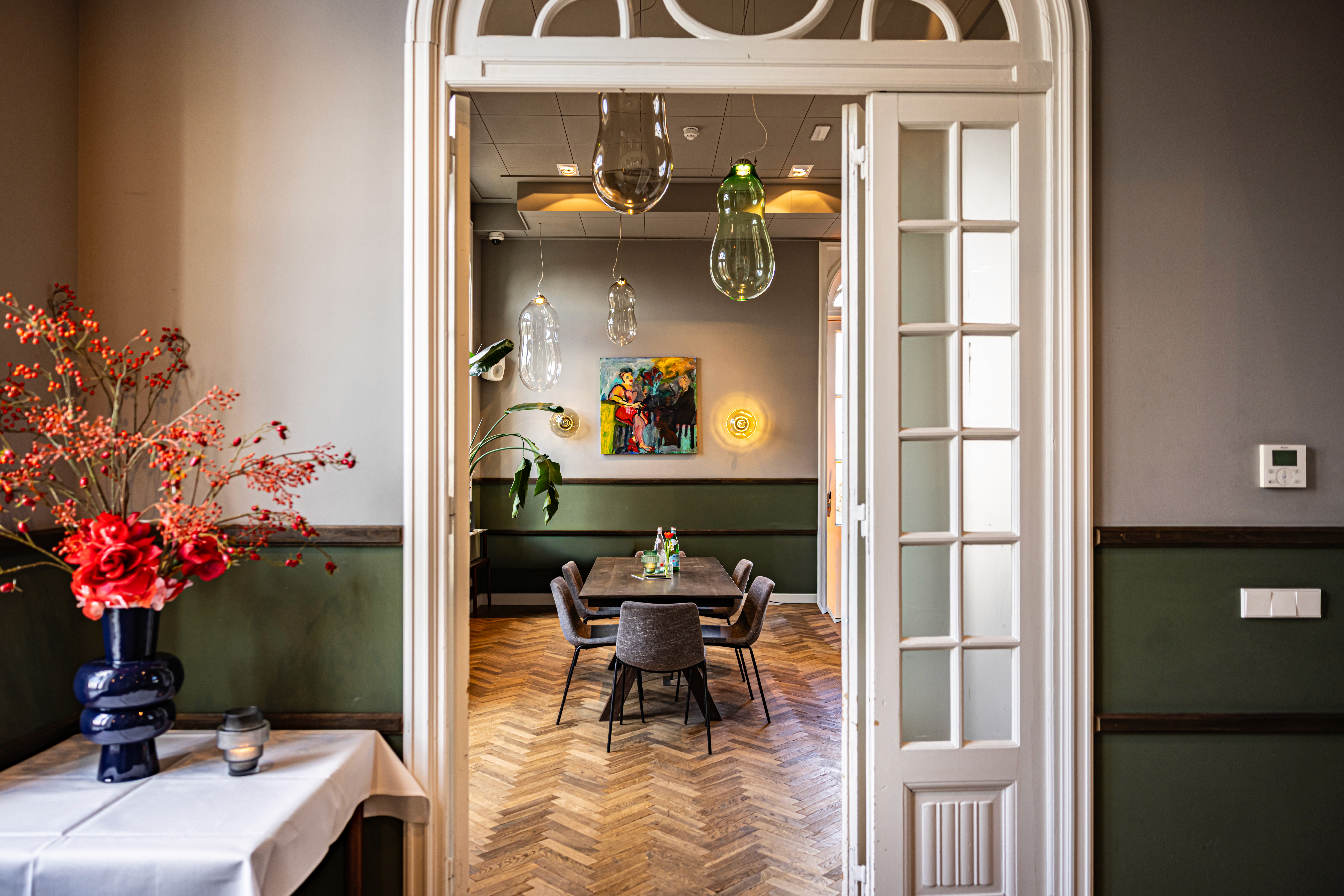 mountains with a road in between