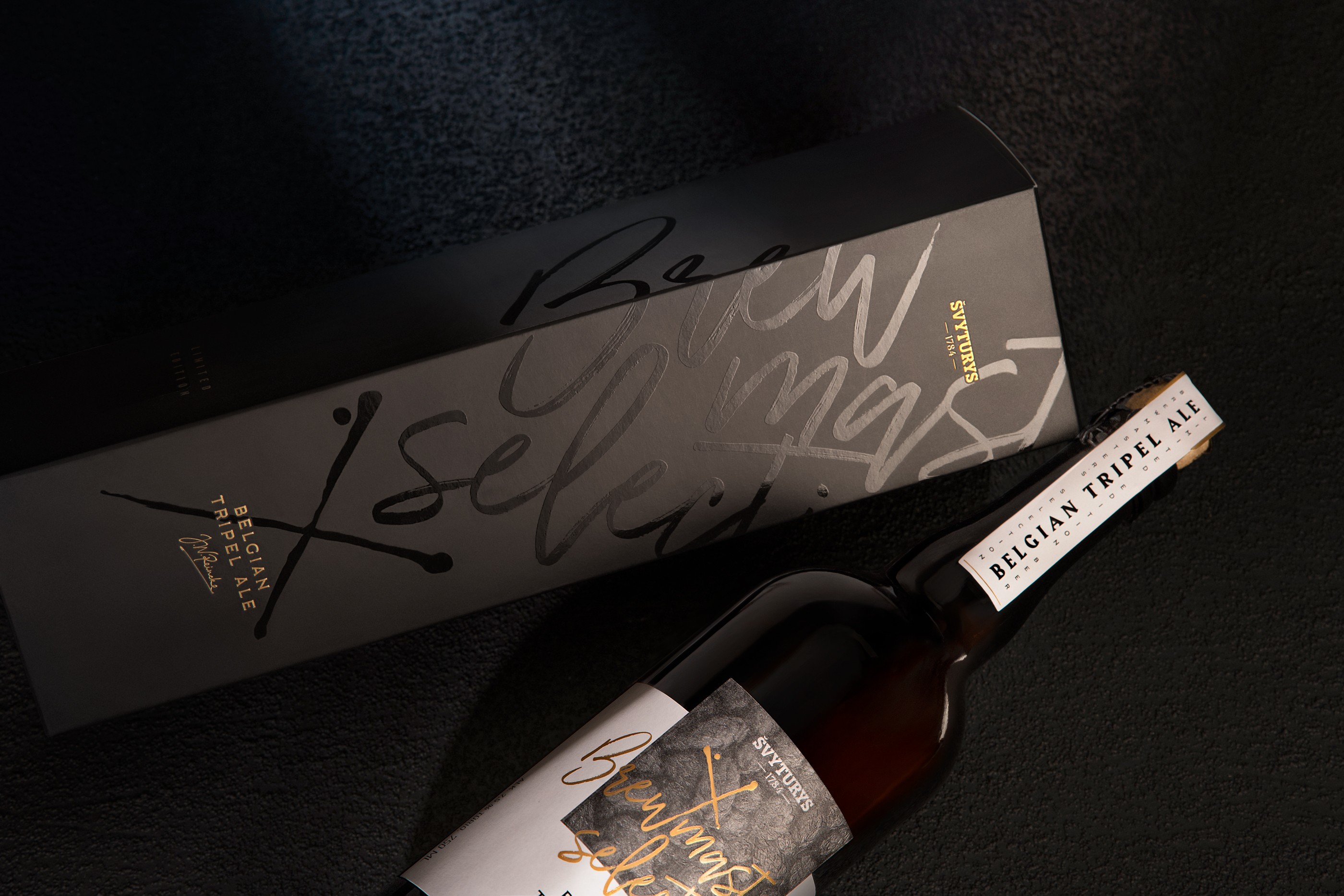 Limited batch craft beer packaging with refined aesthetics