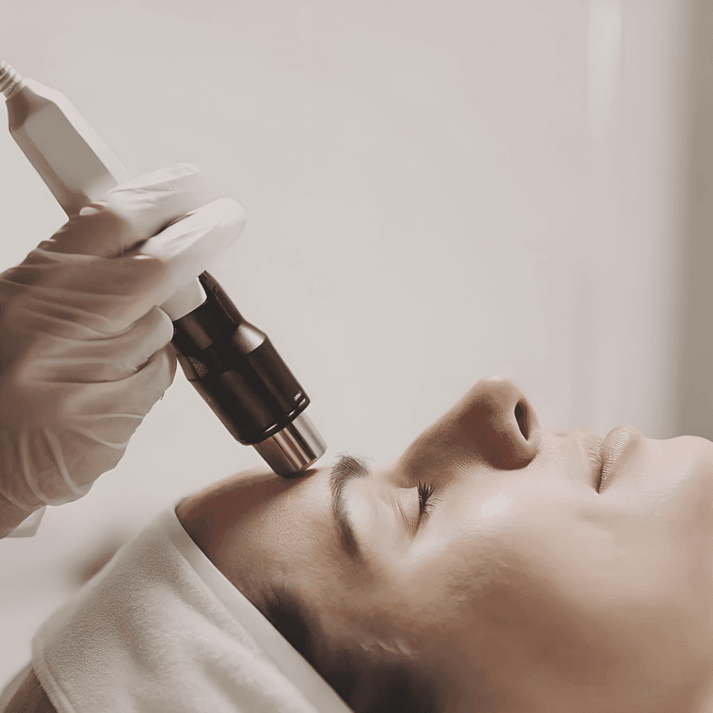 Microneedling Treatment Being Performed