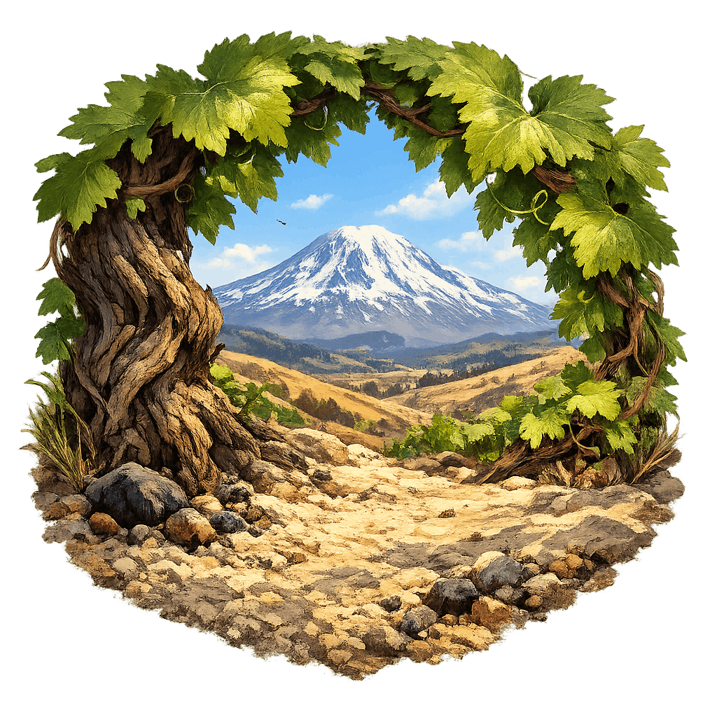 Detailed graphic of the Yakima Valley wine region.