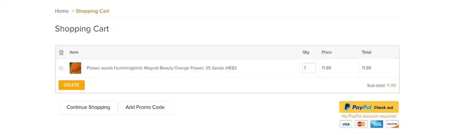 eCrater Shopping Cart
