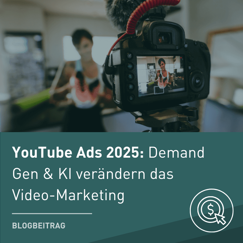 Banner YouTube Ads 2025 - Frau mit Sneakern vor der Kamera