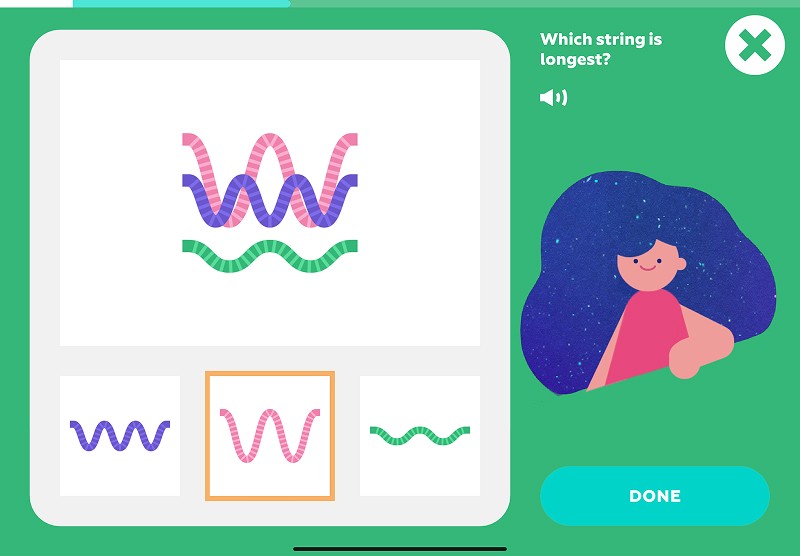 Length measurement: compare wavy strings to find the longest one
