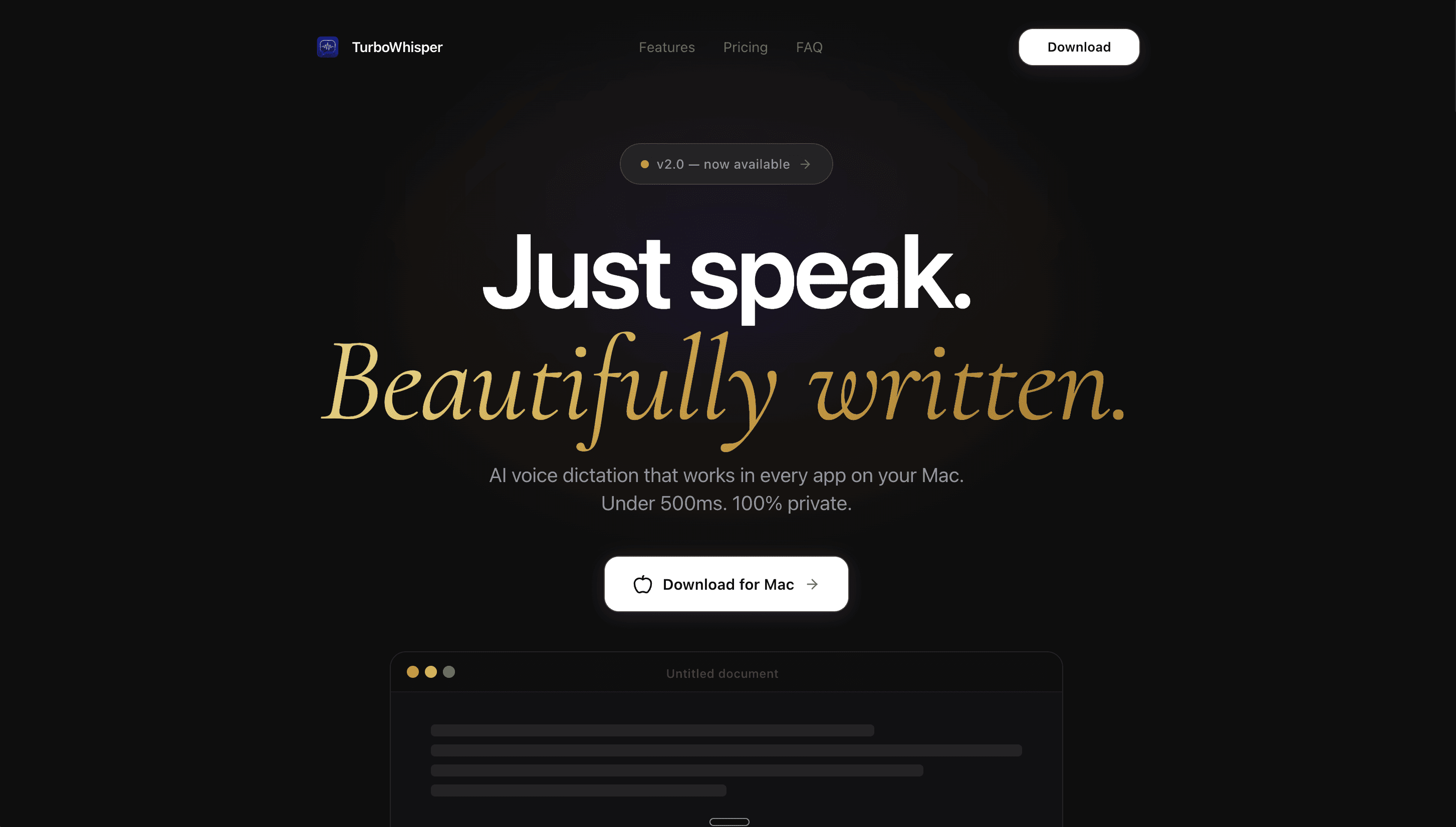 Turbowhisper Hero Section