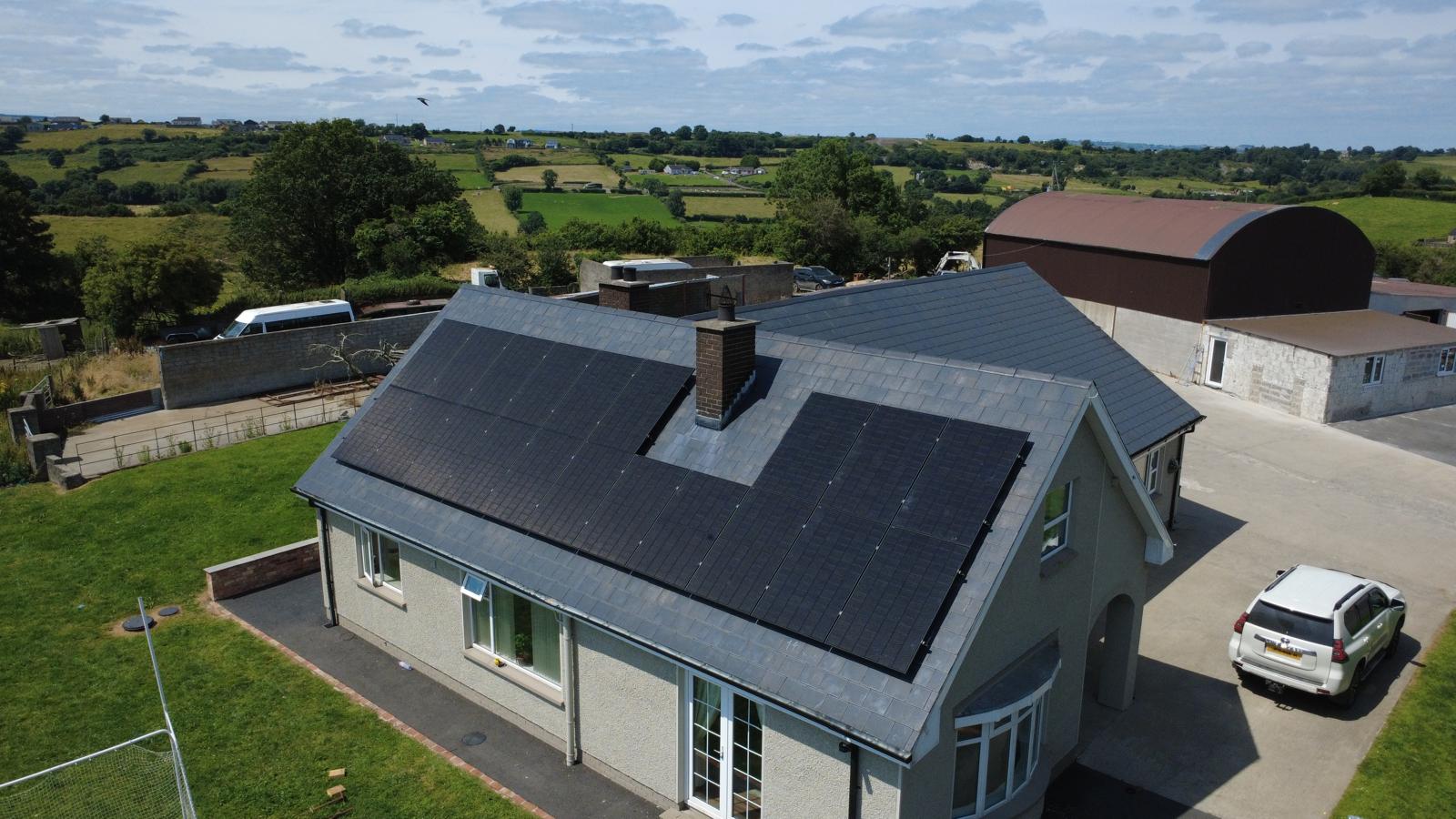 solar panels on a bungalow roof