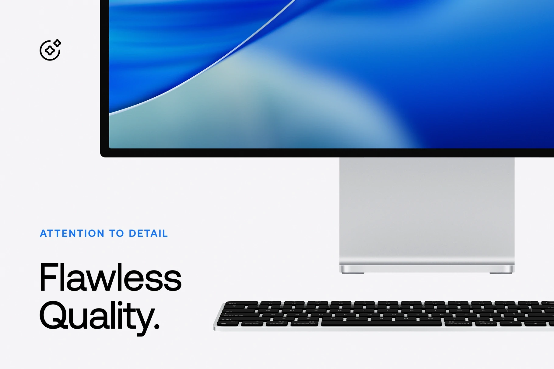 High-resolution Apple Pro Display XDR mockup highlighting screen quality and clean design.