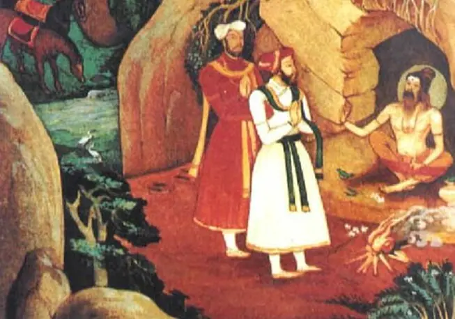 Harihara and Bukka with their Guru Vidyaranya