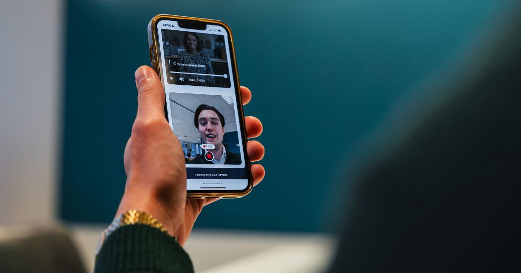 Pre-recorded interview on mobile