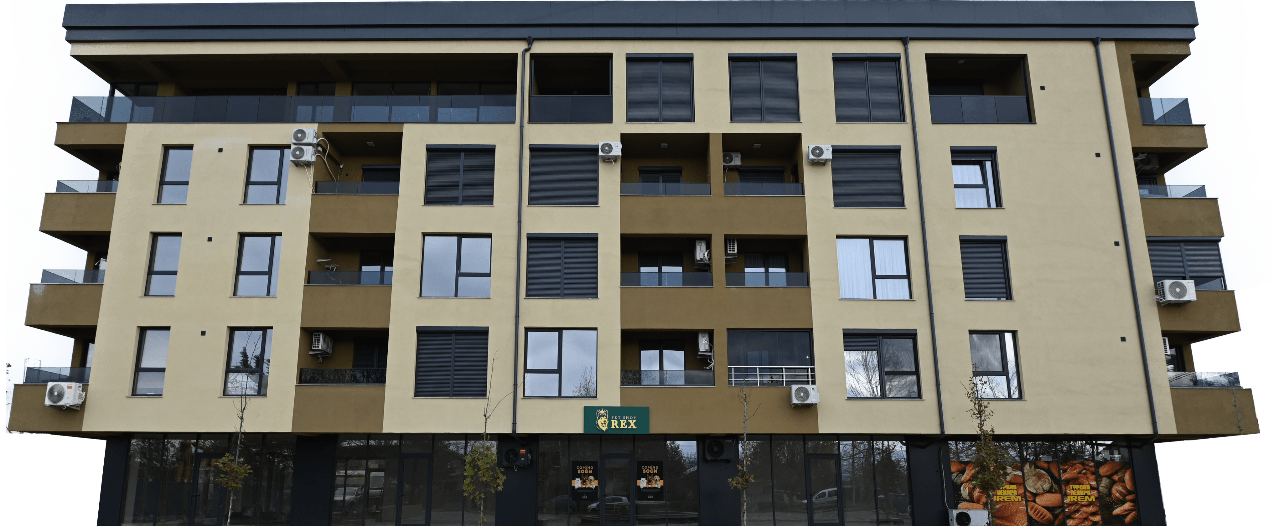 modern sculptural building with curved wooden exterior
