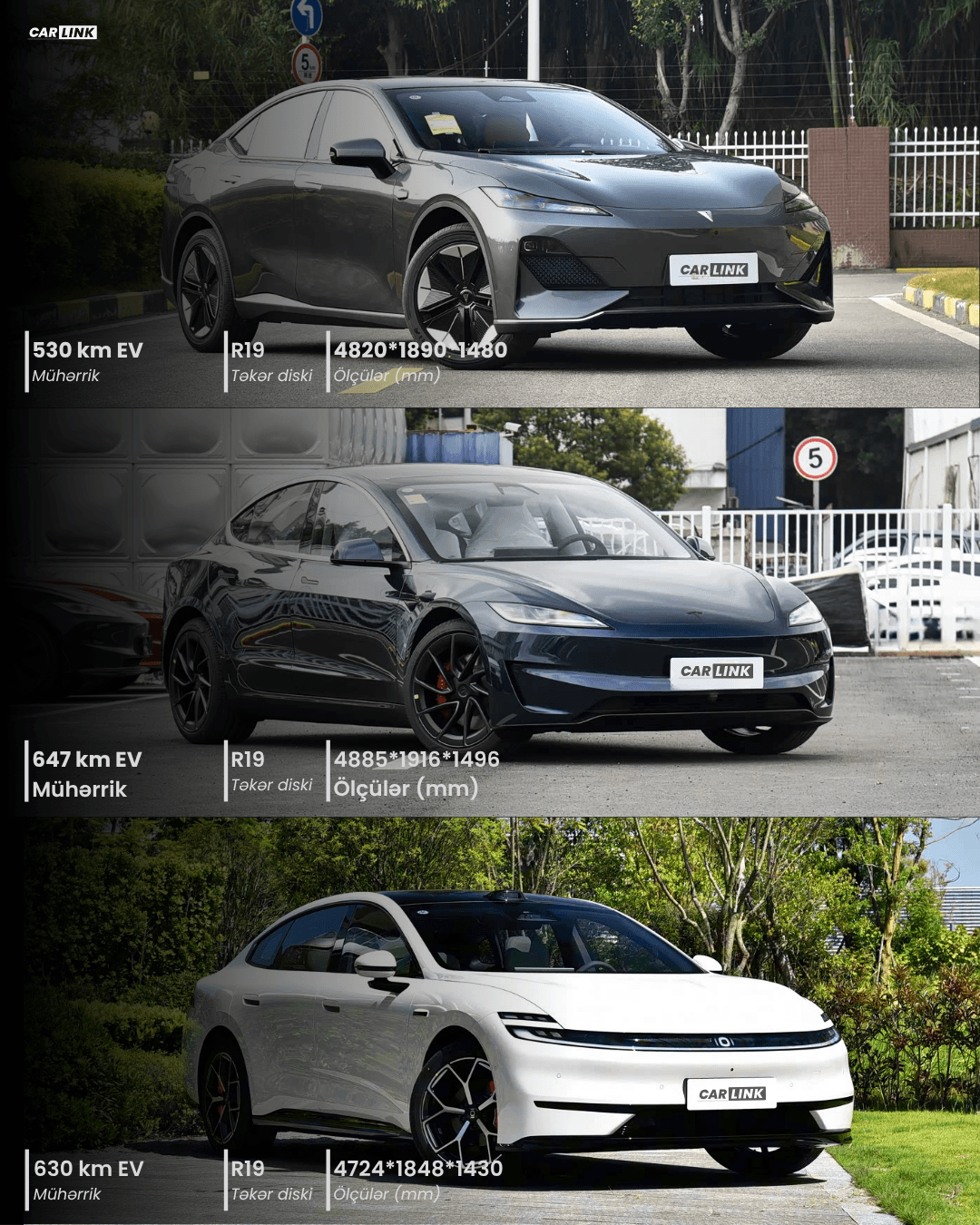 Deepal SL03, Changan Qiyuan A06 və Tesla Model 3 modellərinin yürüş məsafəsi, performans və texniki göstəricilərinin müqayisəsi