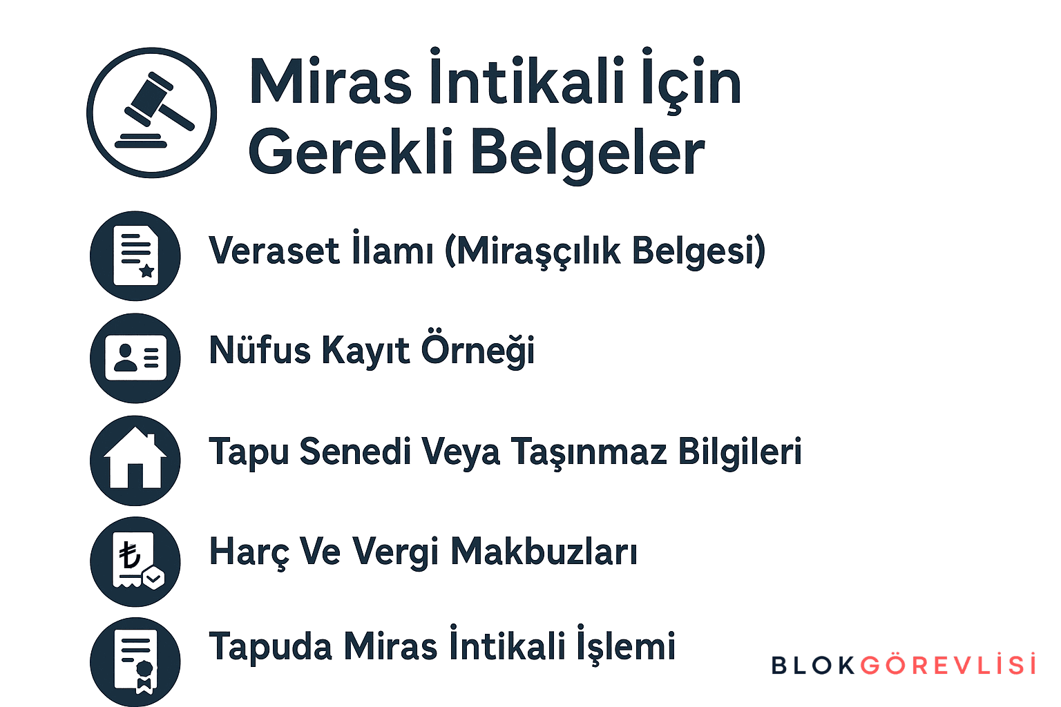 Miras İntikali İçin Gerekli Belgeler