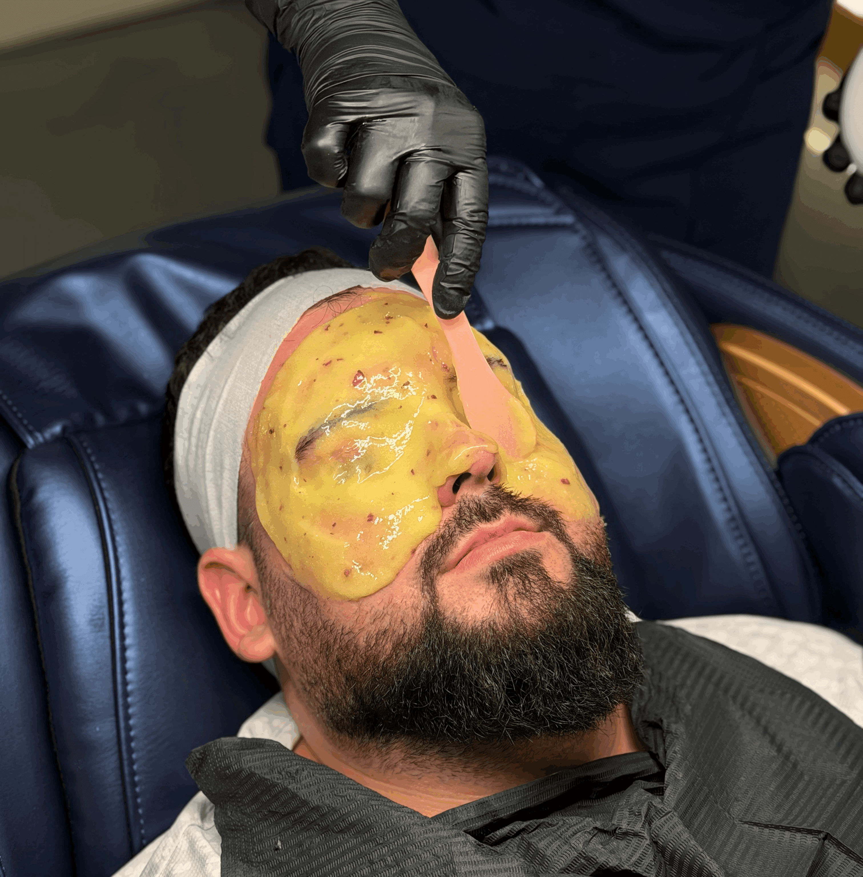 Client receiving a facial treatment