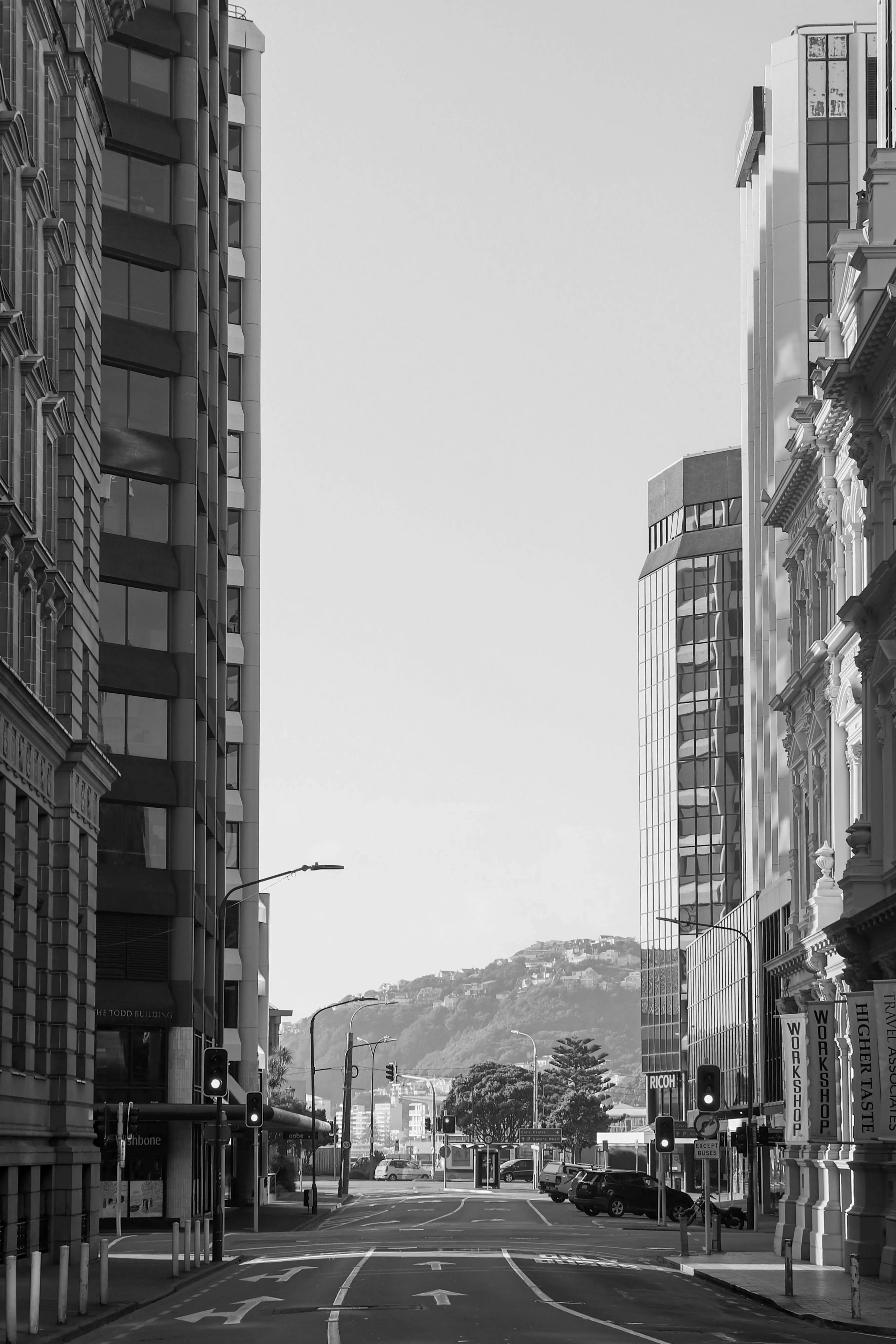 Downtown street in Wellington near the airport close to the Private Jet FBO