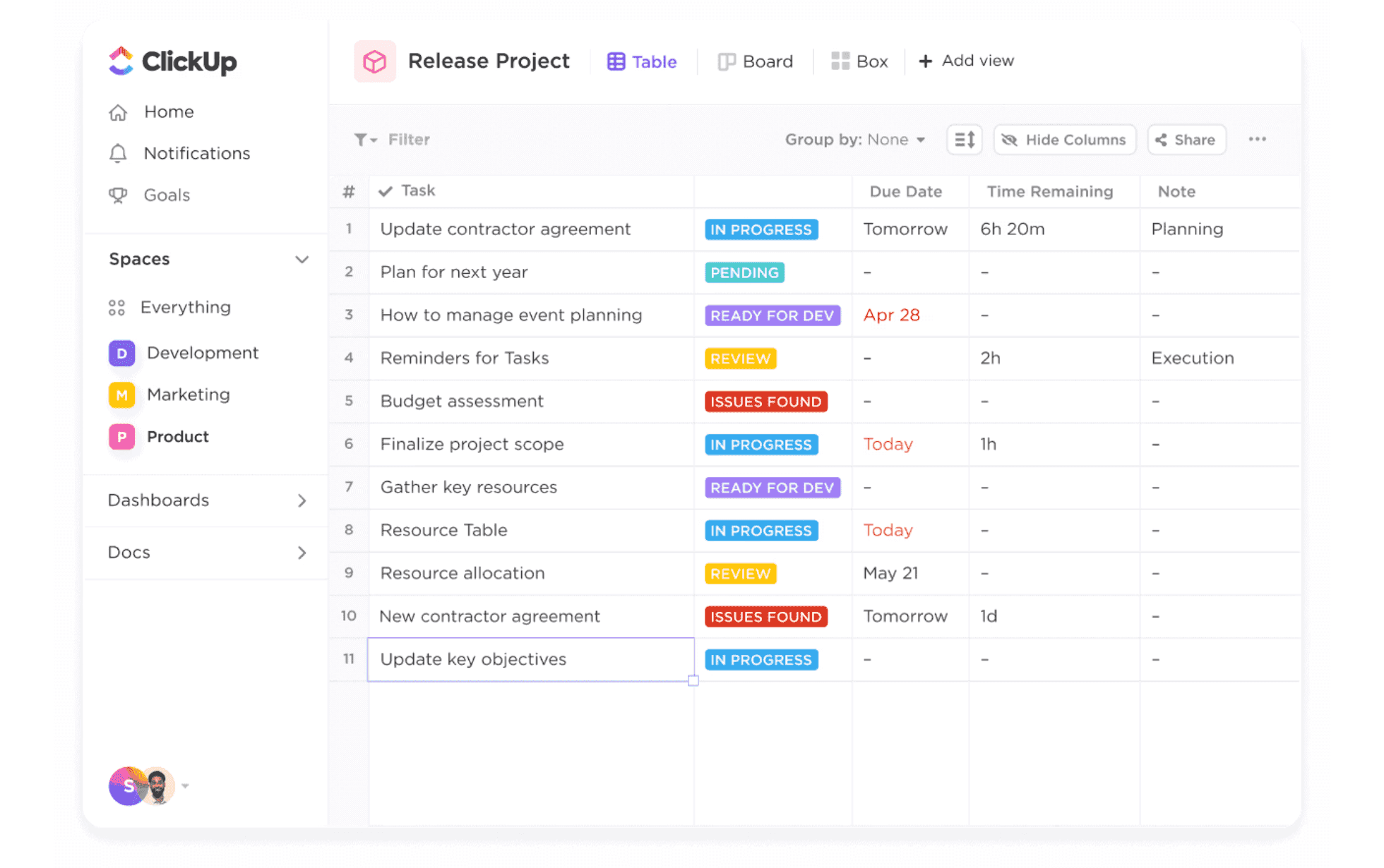 unified workflow management in Clickup